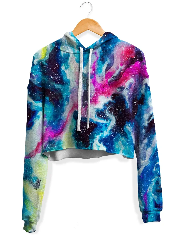 Stardust Fleece Crop Hoodie Hoodie with Logo Branding Identity