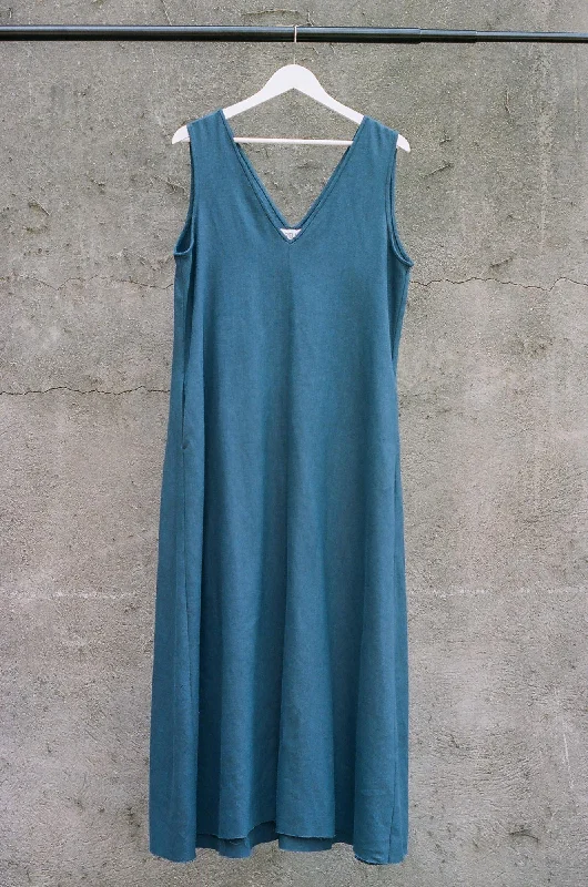 Circle Dress, Indigo, Irish Linen Tunics Solid Classic