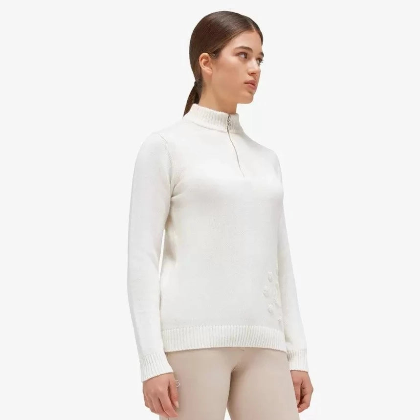 Cavalleria Toscana CT Holiday 1/2 Zip Cashmere Blend Sweater Mesh Blend Leather Blend Suede Blend