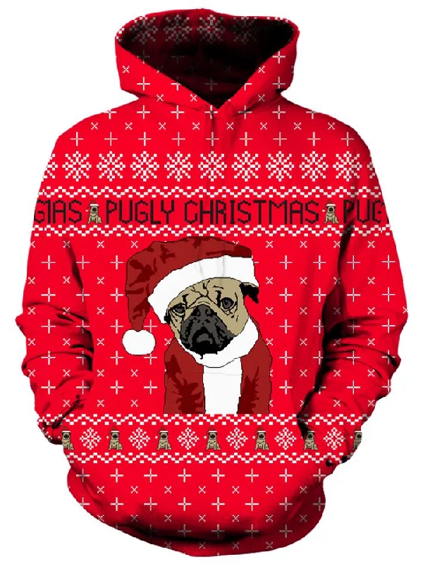 Ugly Pug Unisex Hoodie Hoodie with Illustration Artistic Creative