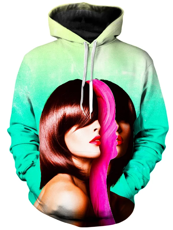 Split Hairs Unisex Hoodie Hoodie with Neon Bright Vibrant