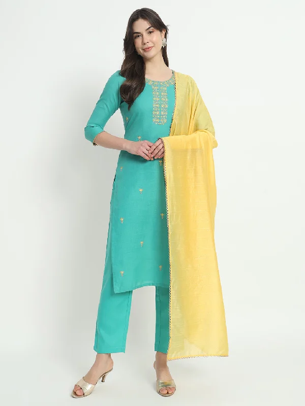 Rama Designer Readymade Pant Suit With Embroidery Work Fashionable Button-Up Pants