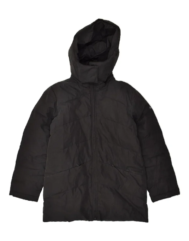 SERGIO TACCHINI Womens Hooded Padded Jacket IT 44 Medium Black Bomber Jacket Anorak Windbreaker
