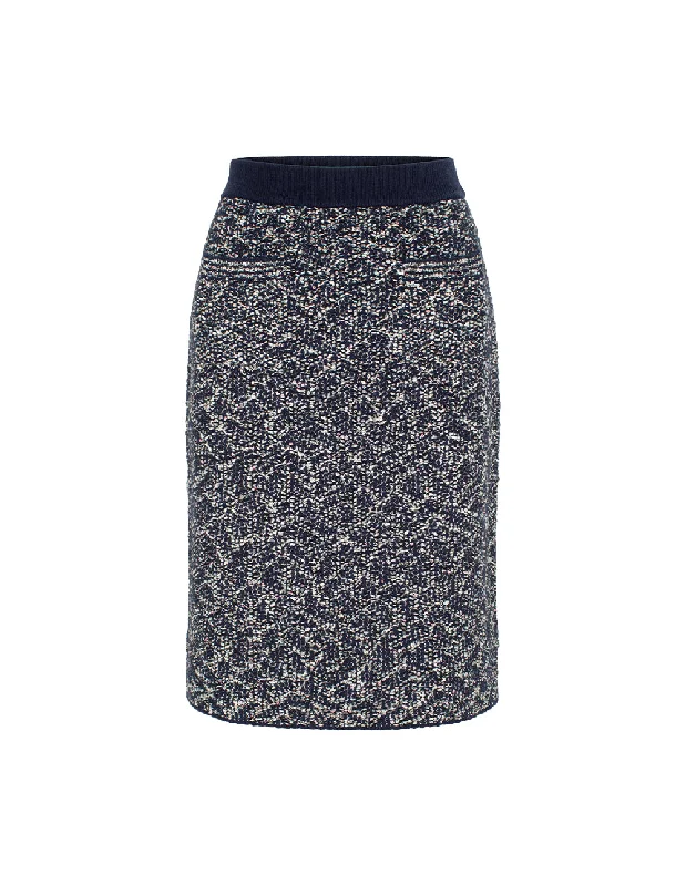 MARYLING Straight Knee-Length Knitted Skirt silk skirt lustrous