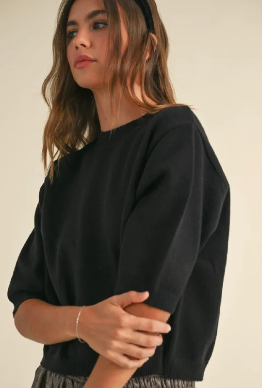 Short Sleeve Sweater Top Slim Fit Regular Fit Oversized