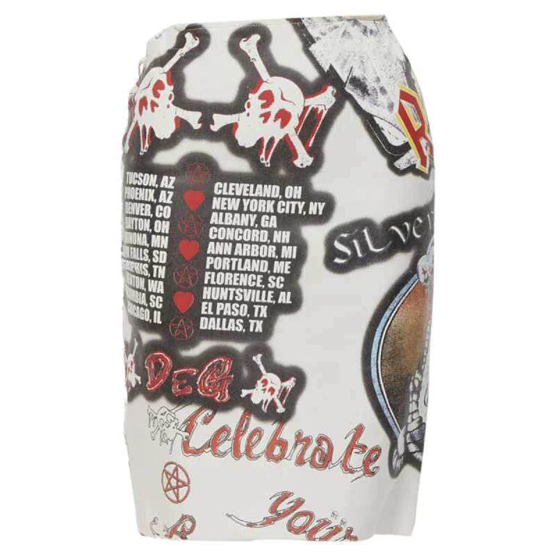 Dolce & Gabbana lace up leather skirt denim skirt casual