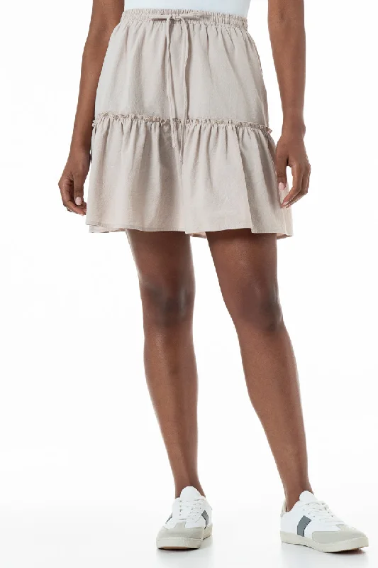 Tierred Skirt _ 152031 _ Stone corduroy skirt cozy