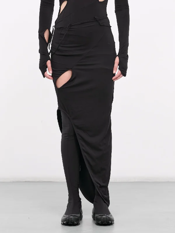 6.0 Skirt Center (60BSCB-BLACK) wool skirt sturdy
