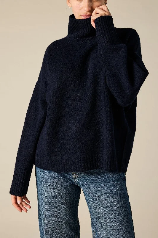 Cashmere Sunday Sweater in Ink Thin Thick Dense
