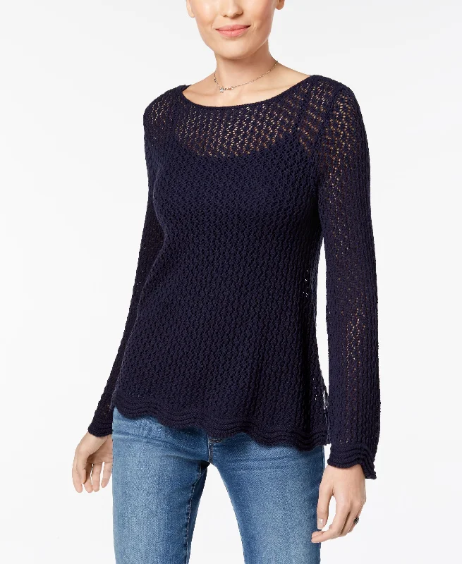 Crocheted Sweater Neon Metallic Matte