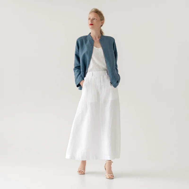LIMITED EDITION Optical White Linen Twill Gardenia Skirt chiffon skirt airy