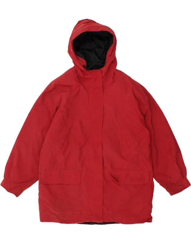 EDDIE BAUER Womens Oversized Hooded Windbreaker Jacket UK 10 Small Red Plaid Jacket Tartan Jacket Houndstooth Jacket
