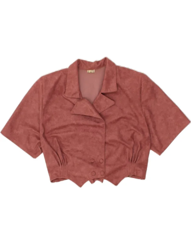 VINTAGE Womens Bolero Jacket UK 14 Medium Brown Satin Jacket Silk Jacket Chiffon Jacket