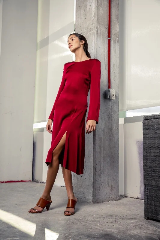 Nina Dress / Scarlet Red Silk Tunics Trousers formal