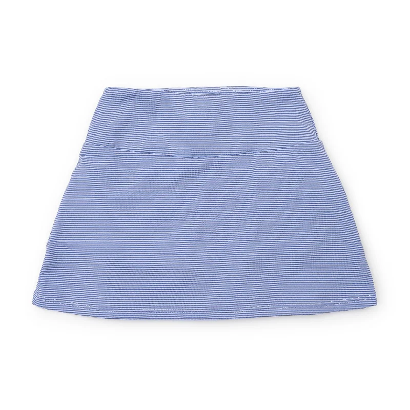 Margot Girls' Tiered Skirt by LH Sport - Blue Stripes leather skirt sleek