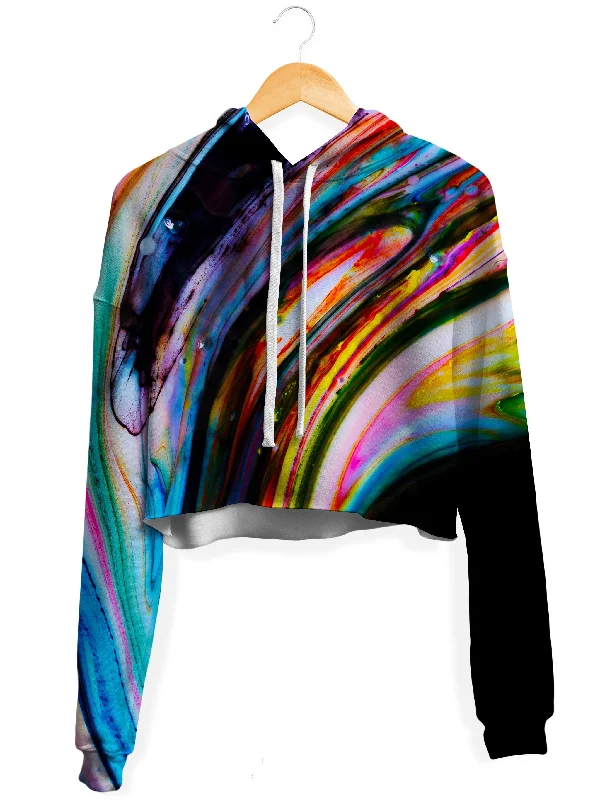 Interstellar One Fleece Crop Hoodie Hooded Sweatshirt Casual Wear Street Style