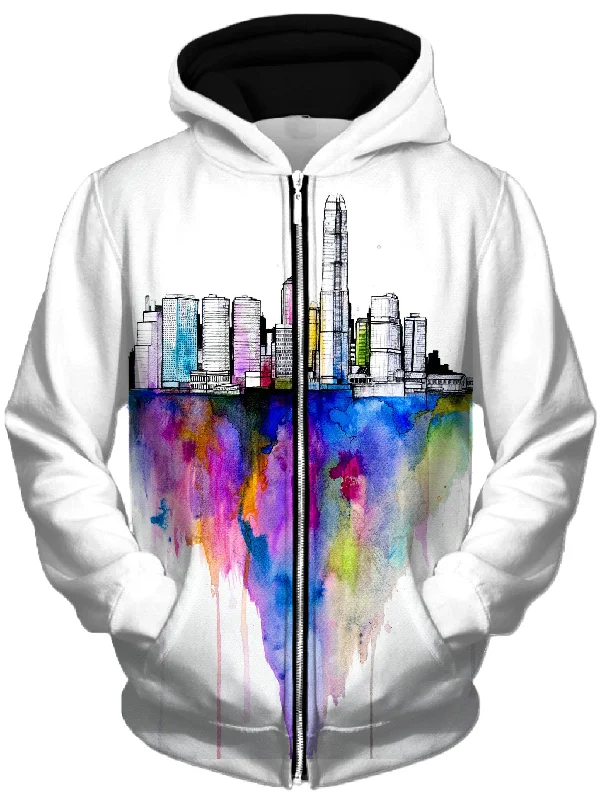 Monolith II Unisex Zip-Up Hoodie Hoodie with Mock Neck Collared Structured