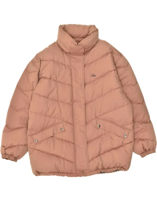LOTTO Womens Loose Fit Padded Jacket UK 18 XL Beige Nylon Chenille Fabric Brocade Fabric Lace Fabric