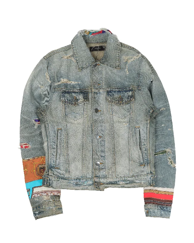 Trucker Jacket Stand-Up Collar Roll-Neck Collar Turtle Neck