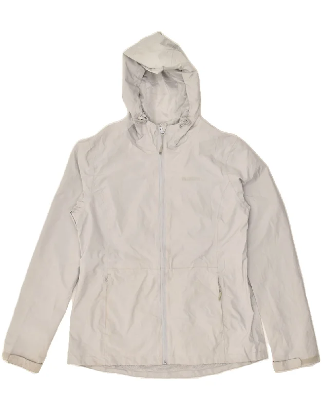 MOUNTAIN WAREHOUSE Womens Hooded Rain Jacket UK 14 Large  Grey Polyester Wool Jacket Cashmere Jacket Tweed Jacket