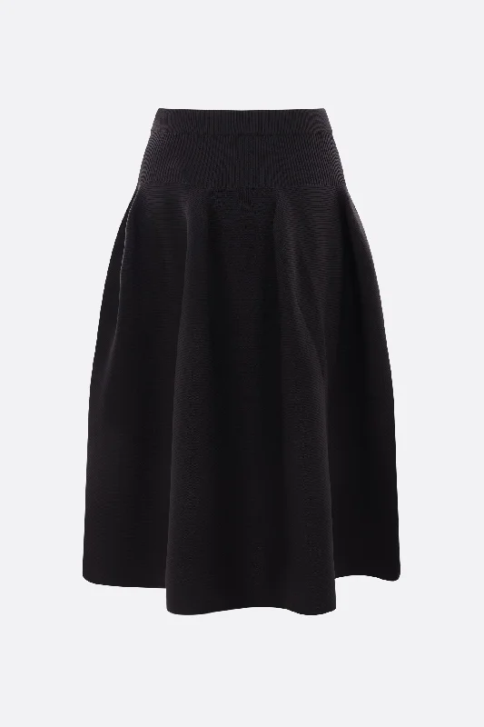 Pottery midi skirt in stretch knit ribbed skirt waist