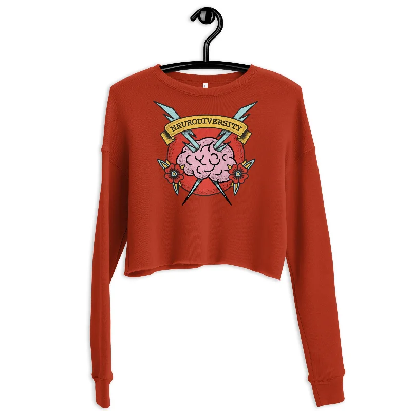 Neurodiversity — Crop Sweatshirt Hoodie with Neon Bright Vibrant