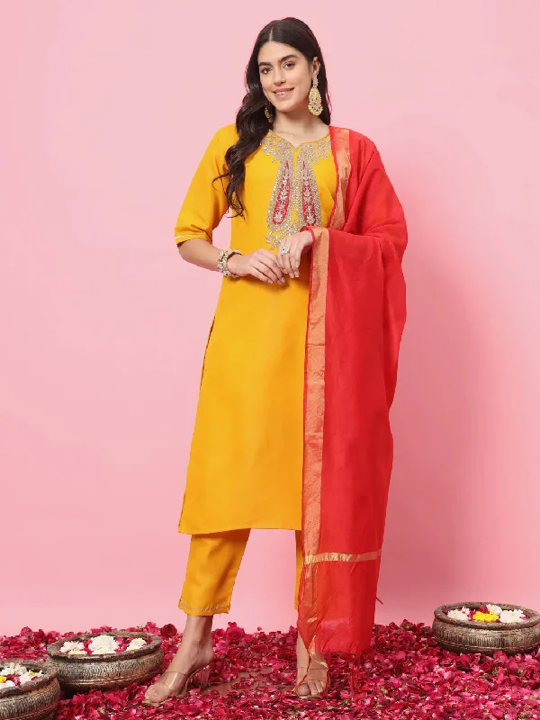 Yellow Premium Designer Party Wear Readymade Suit Pant High-Waist Trousers