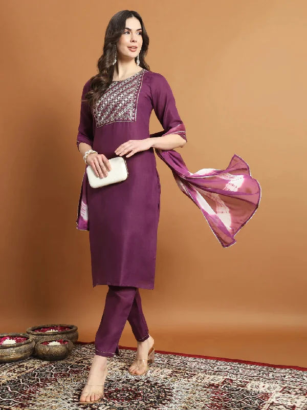Purple Premium Designer Party Wear Readymade Suit Pant Elegant Dress Pants
