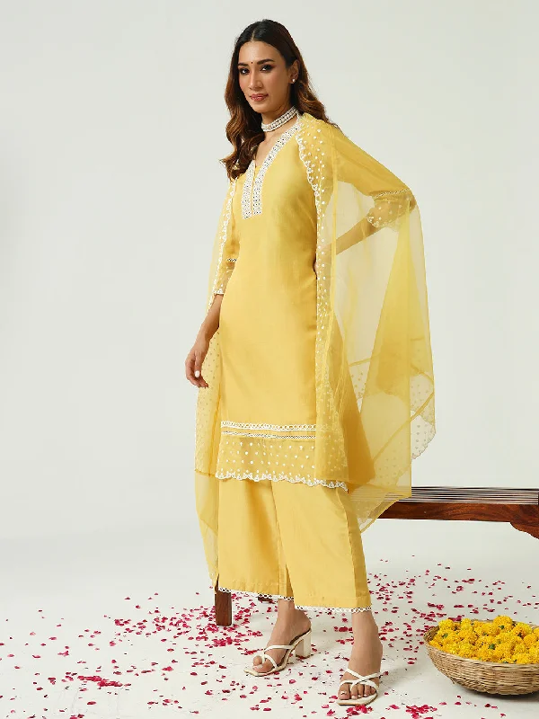 Yellow Designer Party Wear Readymade Pant Suit With Designer Embroidery Work Chic Faux Leather Pants