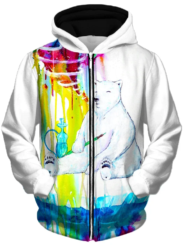 Mint Unisex Zip-Up Hoodie Hoodie with Crew Neck Simple Timeless