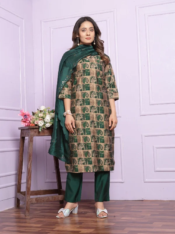 Multi Readymade Designer Pant Suit With Hand Work Chic Capri Pants