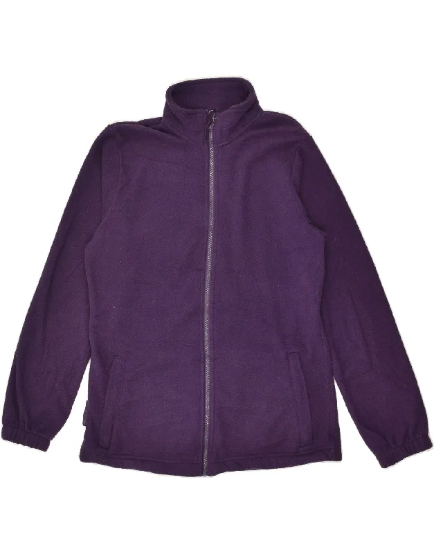 MOUNTAIN WAREHOUSE Womens Fleece Jacket UK 10 Small  Purple Polyester Notch Collar Jacket Peter Pan Collar Jacket Cowl Neck Jacket
