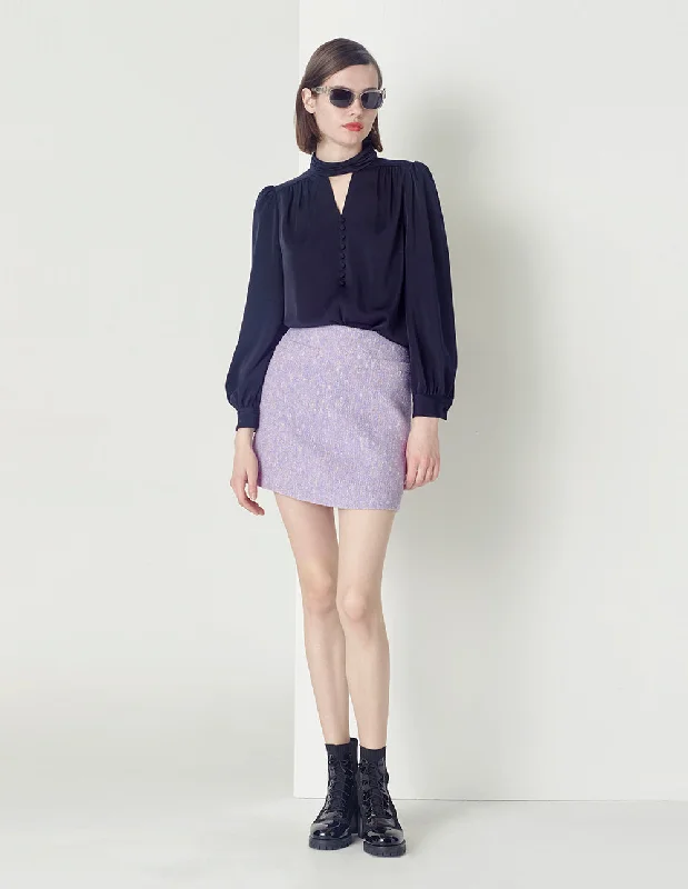 MARYLING TWEED MINI-SKIRT breathable skirt fabric
