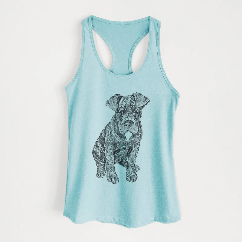 Doodled Kona the Cane Corso - Women's Racerback Tanktop soft pink tank