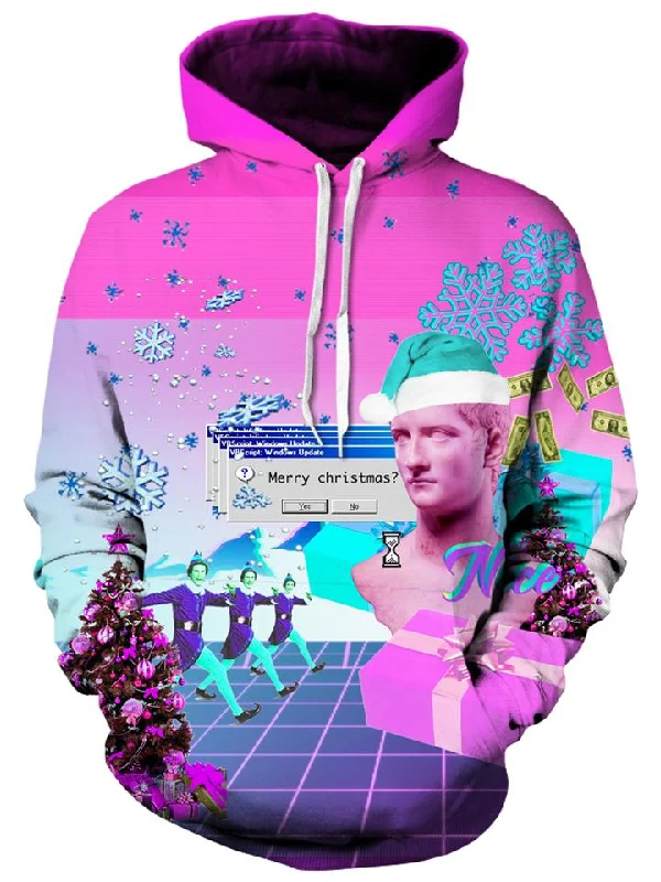 Vaporwave Unisex Hoodie Hoodie with Fur Luxurious Winter