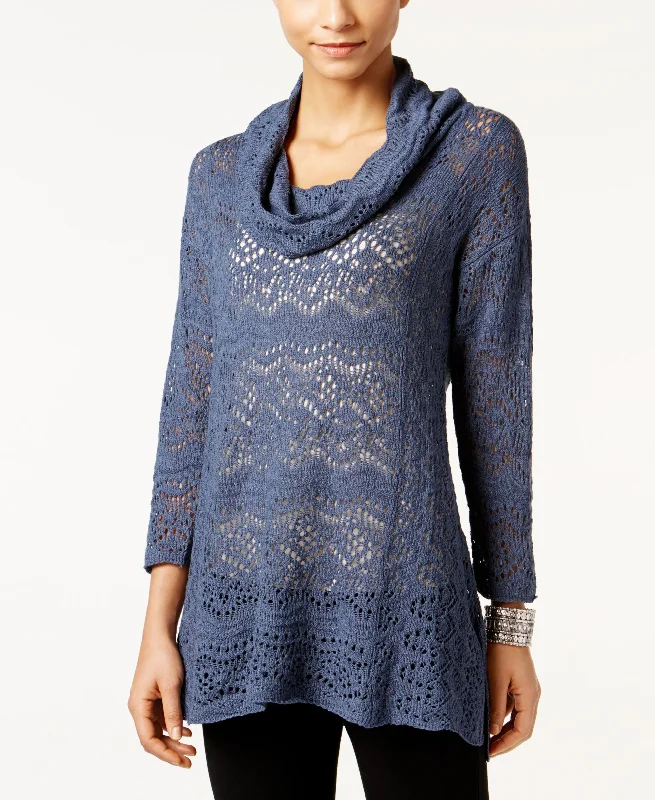 Style & Co Petite Pointelle Cowl Neck Sweater Velvet Chenille Corduroy