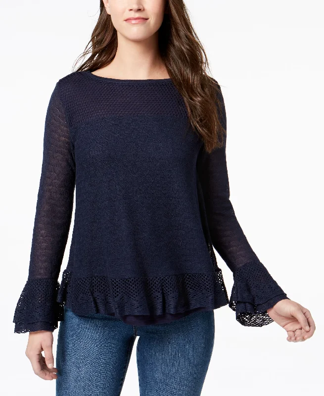 Style & Co Petite Ruffle Trim Sweater Long Sweater Short Sweater Cropped Sweater