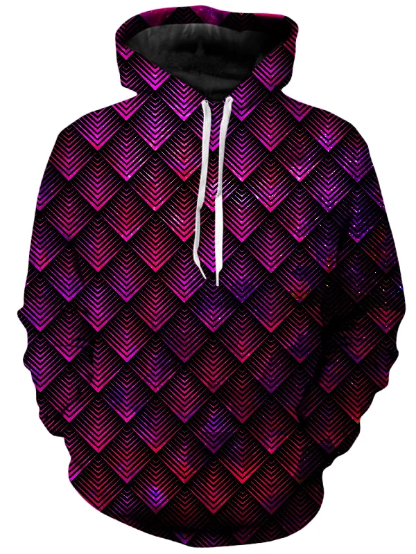 Galactic Dragon Scale Pink Unisex Hoodie Hoodie with Print Artistic Unique