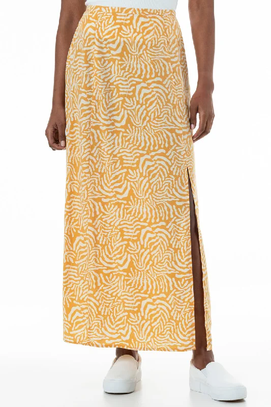 Maxi Slip Skirt _ 152026 _ Ochre velvet skirt rich