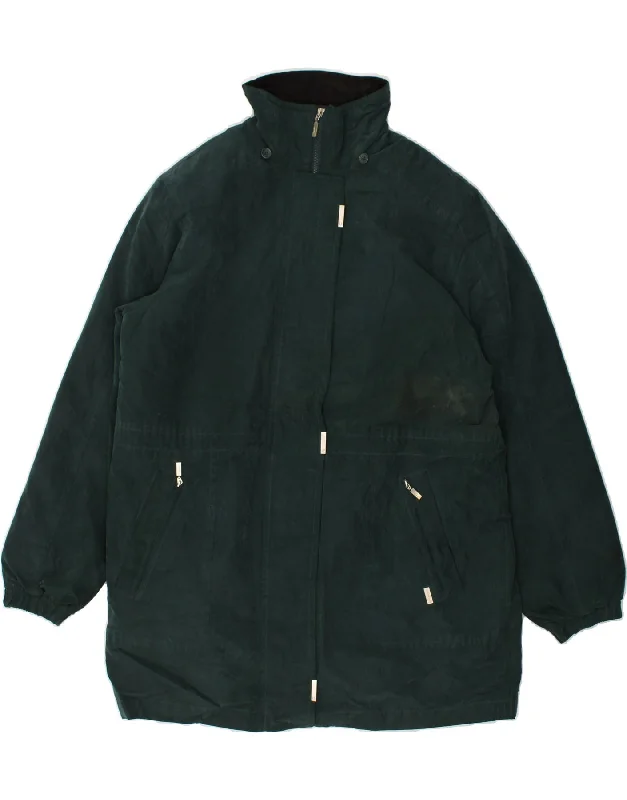 LONDON FOG Womens Windbreaker Jacket UK 16 Large Green Polyester Knit Jacket Woven Jacket Fleece Jacket