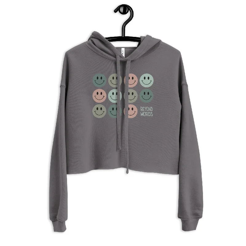 Beyond Words — Crop Hoodie Hoodie with Illustration Artistic Creative