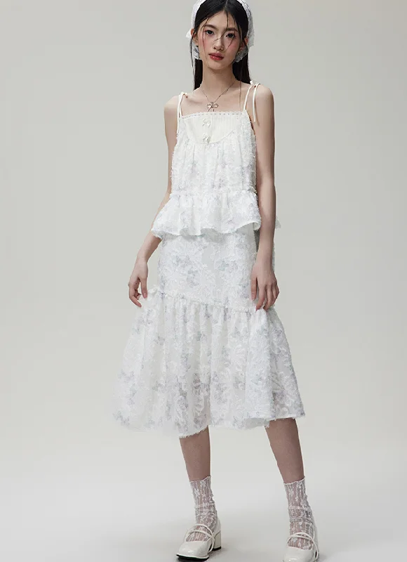 Floral Lace Frilled Camisole Dress NTO0083 Tunics Vintage classic
