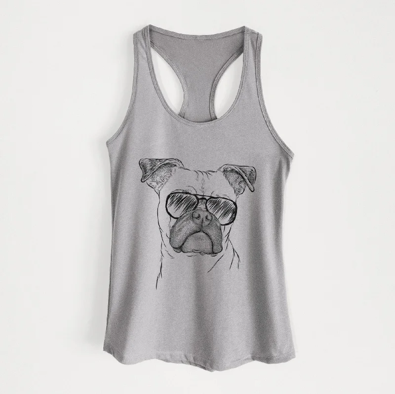 Mack the Bugg (Boston Terrier/Pug) - Women's Racerback Tanktop fashionable tank top