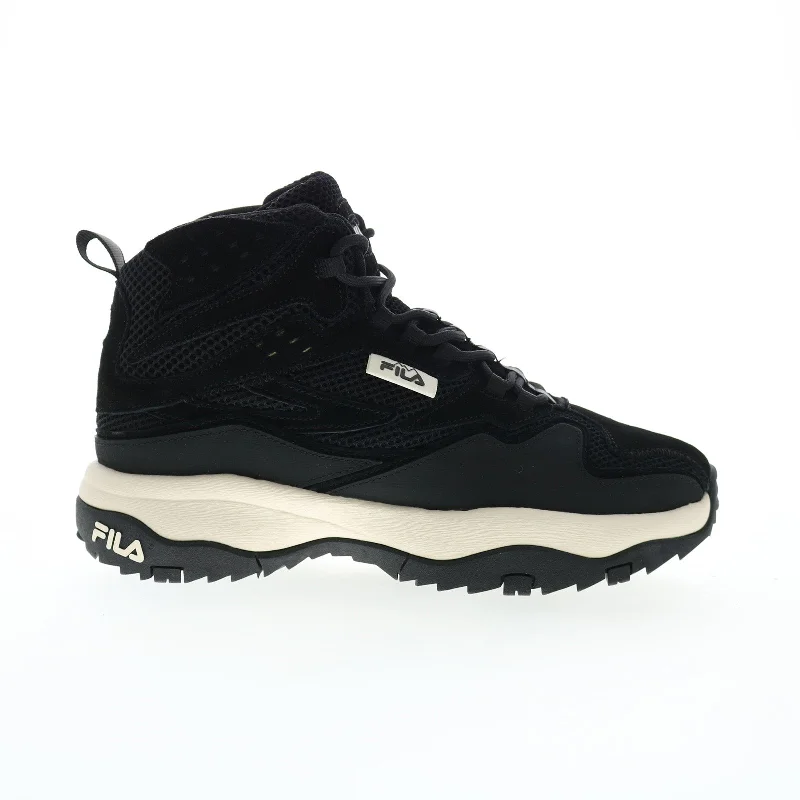 Fila Ranger Boot 5HM01850-021 Womens Black Leather Lace Up Casual Dress Boots Tunics Party sparkling