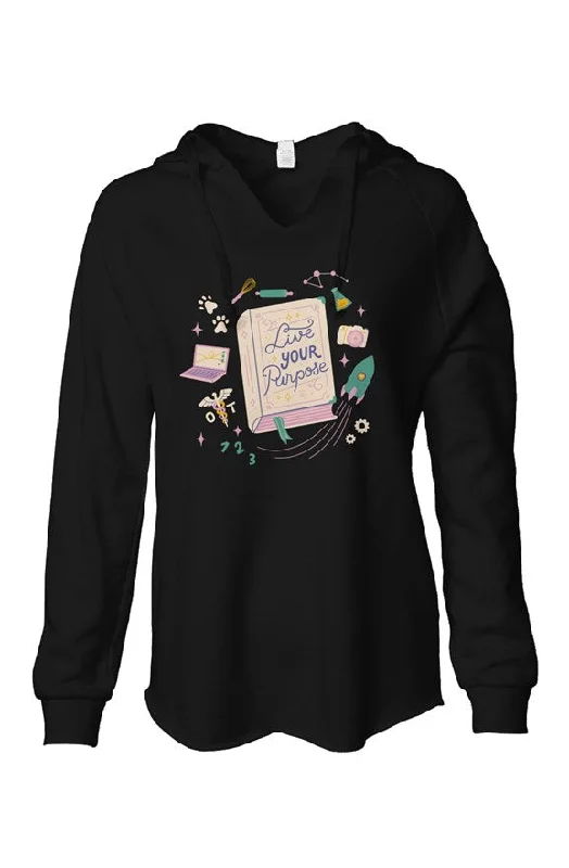 Live Your Purpose — Women's Relaxed Hoodie Hoodie with Monochrome Minimalist Simple