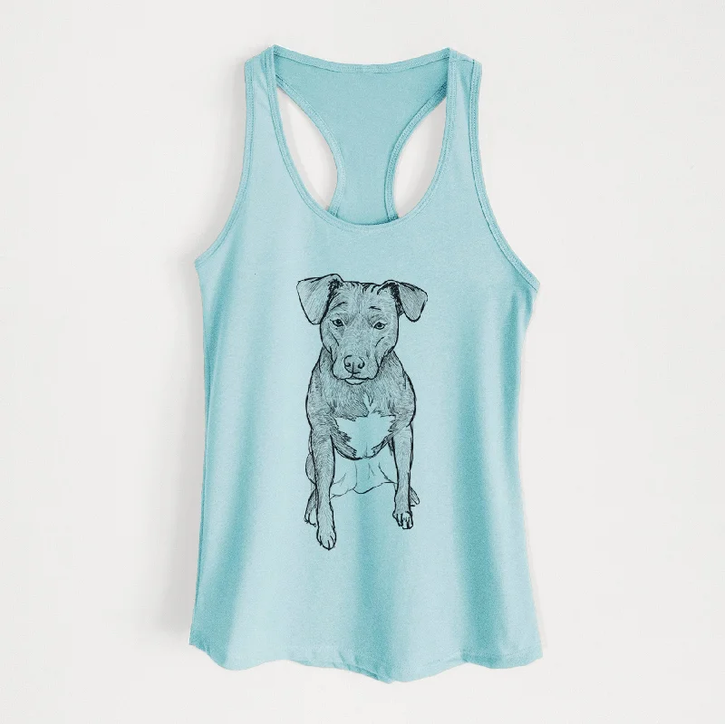 Doodled Kinley the Pitbull Mix - Women's Racerback Tanktop pastel tank top
