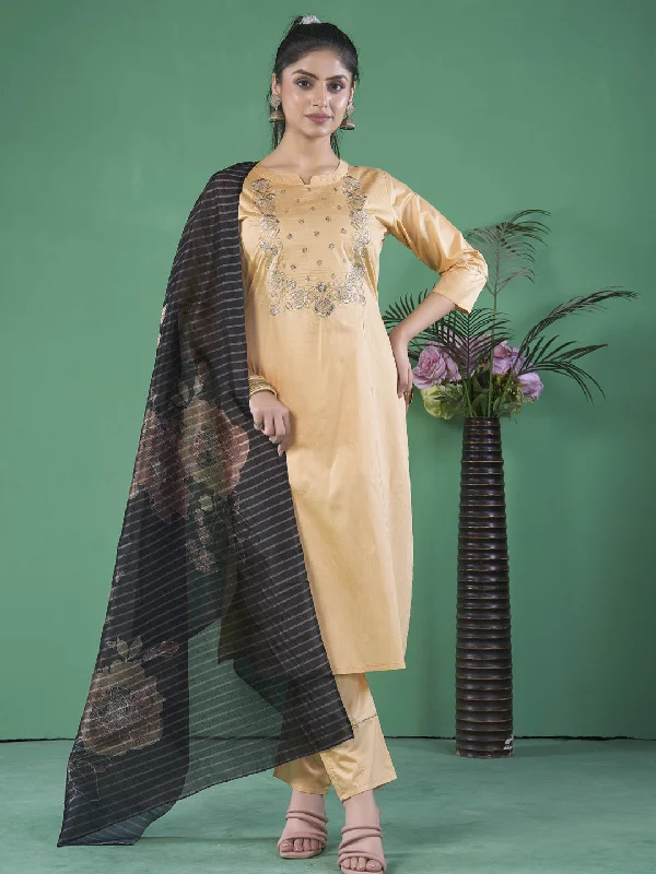 Chiku Trendy Designer Readymade Pant Suit With Embroidery Work Fashionable Tapered Leg Pants