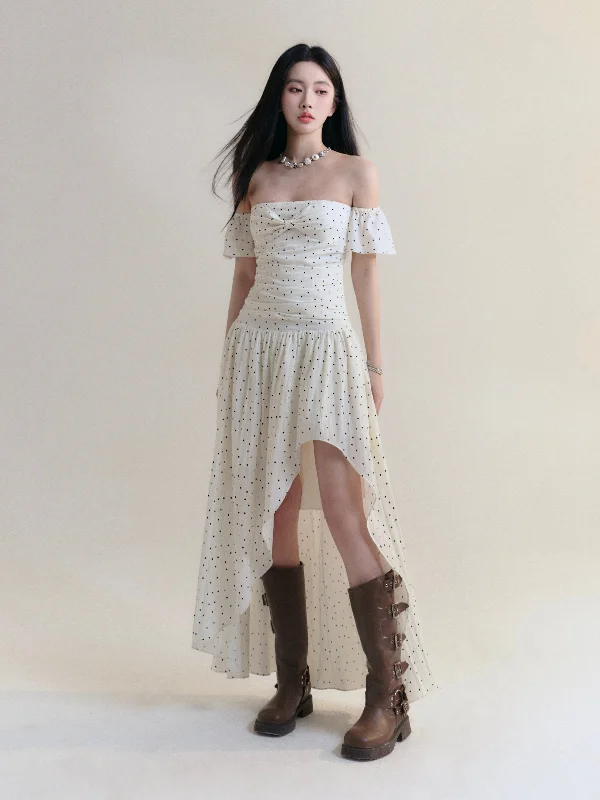 Lazy Holiday Seaside Vacation Style One Shoulder Waist Dress FRA0171 Tunics Stylish elegant