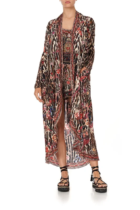 LONG CASUAL JACKET WITH POCKETS LIV A LITTLE Toggled Jacket Drawstring Jacket Belted Jacket