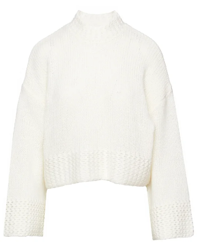 Gardenia Phoenix Bell Sleeve Sweater Notch Collar Peter Pan Collar Cowl Neck